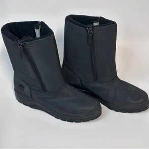 Totes, Rain, Snow Boots, Double Zipper, Size 7, Black
